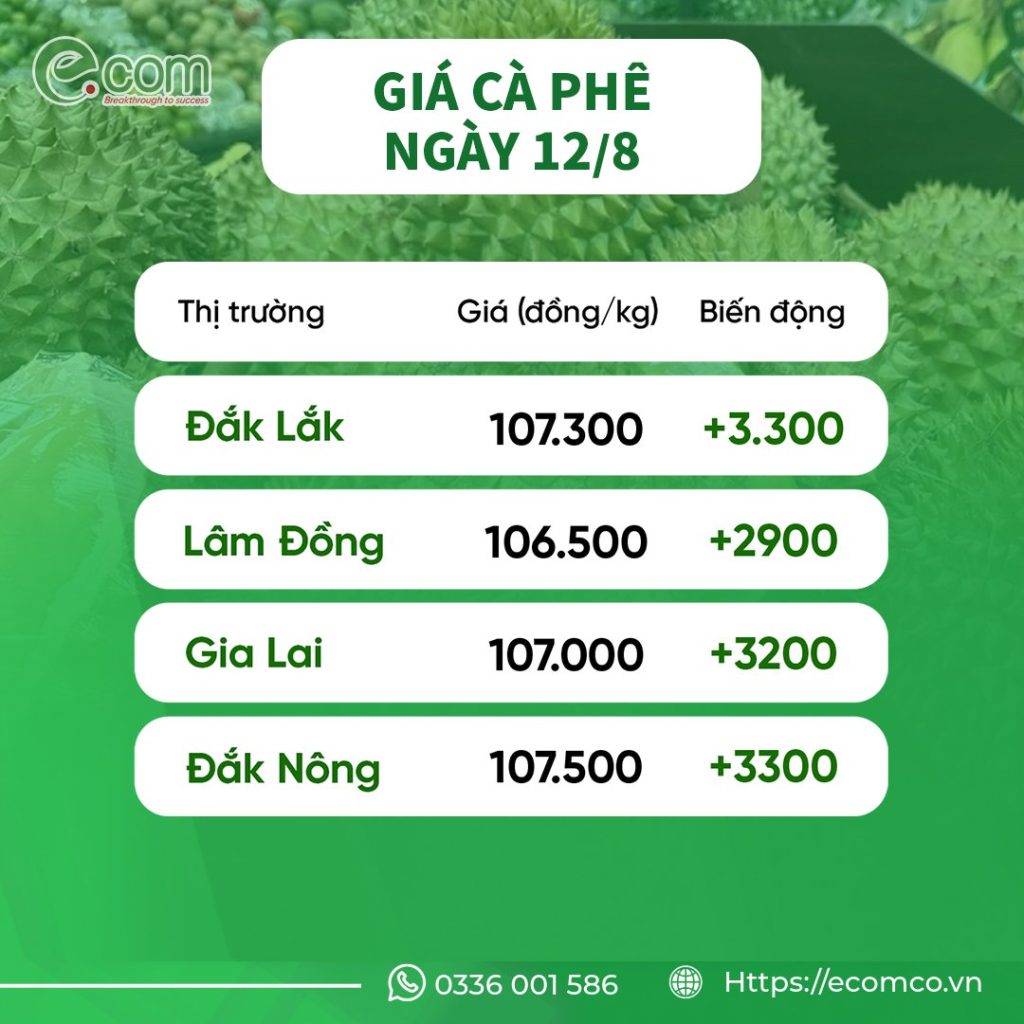 GIÁ CÀ PHÊ