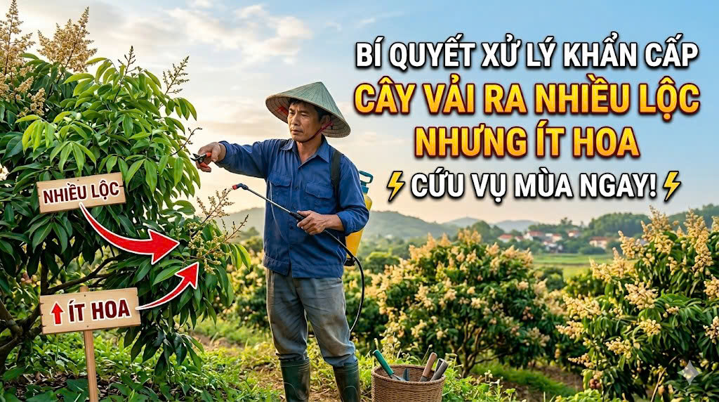 Cây Vải Ra Nhiều Lộc Nhưng Ít Hoa