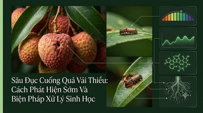 Sâu Đục Cuống Quả Vải Thiều:
